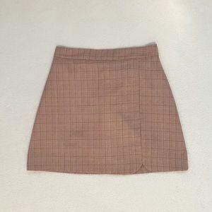 YesStyle Pink Plaid A-Line Mini Skirt
